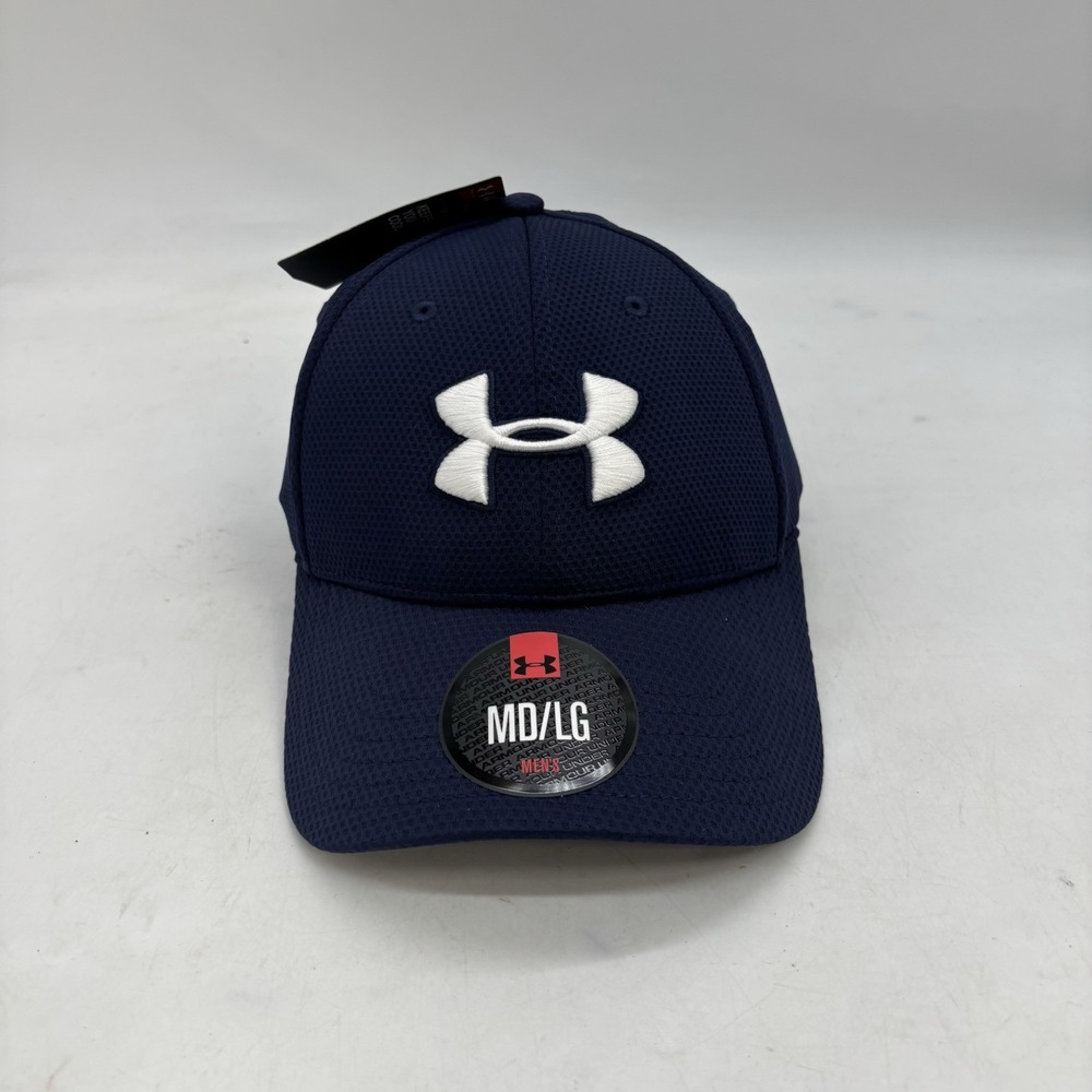 Under Armour Hat Mens M/L Blitzing 3.0 Medium/Large Blue Fitted Golf Athletic